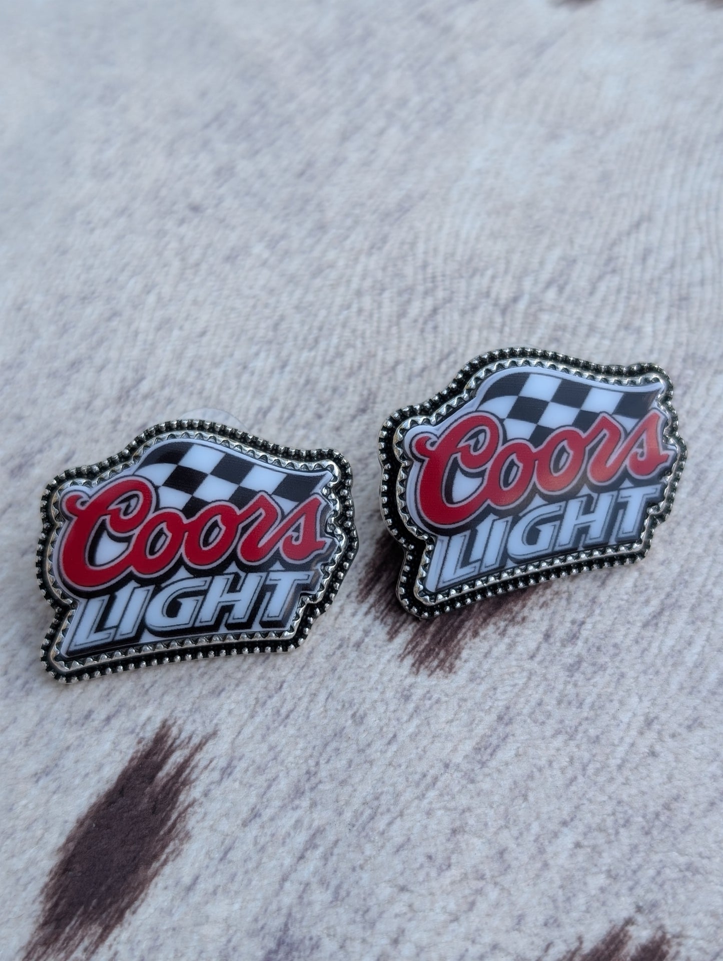Coors Light Checkerboard Earrings