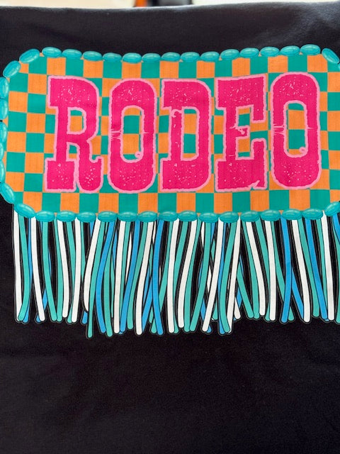 Checker Fringe Rodeo Graphic tshirt
