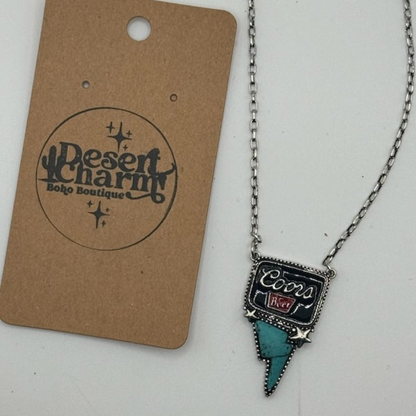 Coors Lightning Bolt Necklace