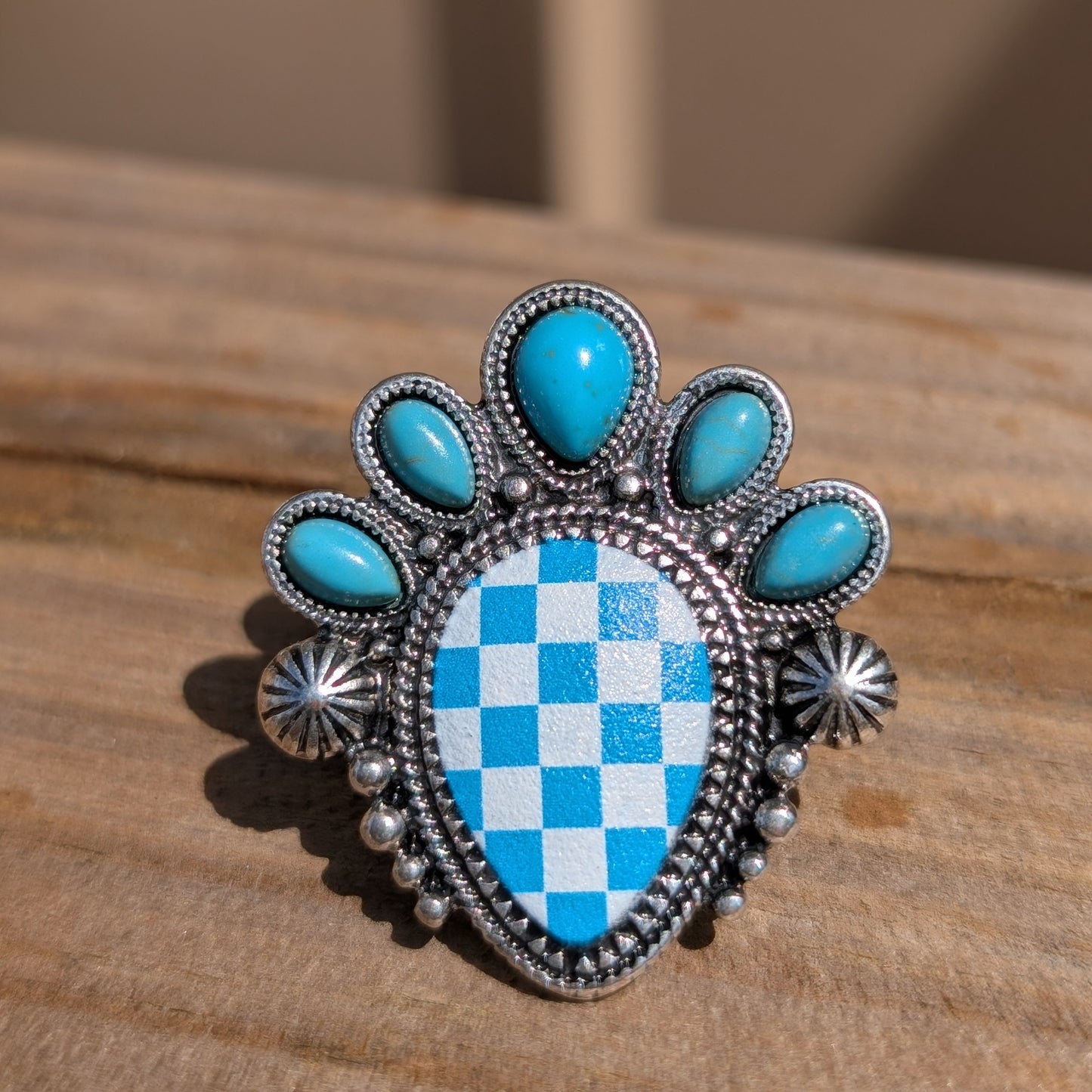 Concho Checkerboard Ring