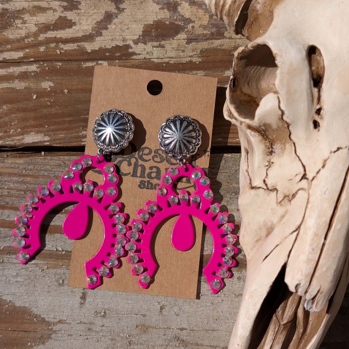 Pink Squash Blossom Earrings