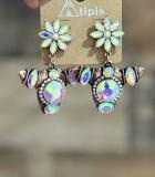 Copper Jeweled Cow Head Earrings