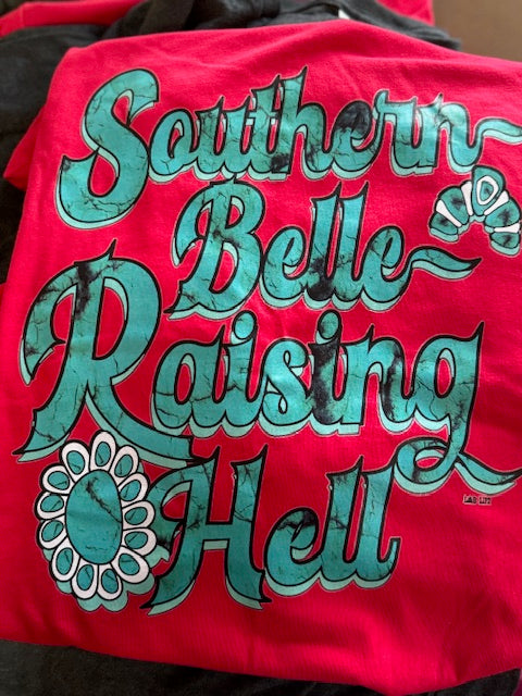 Southern Belle Raising Hell Graphic T Shirt