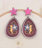 Tooled Lighting Bolt Earrings