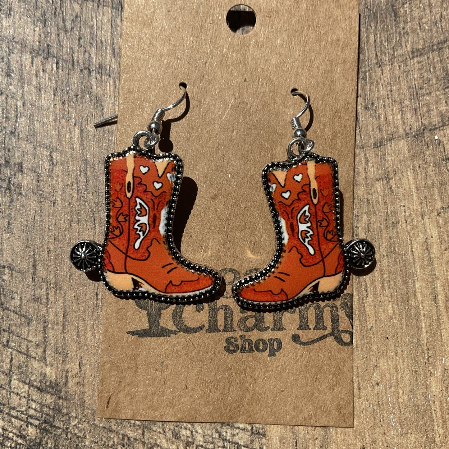 Brown Boot Earrings