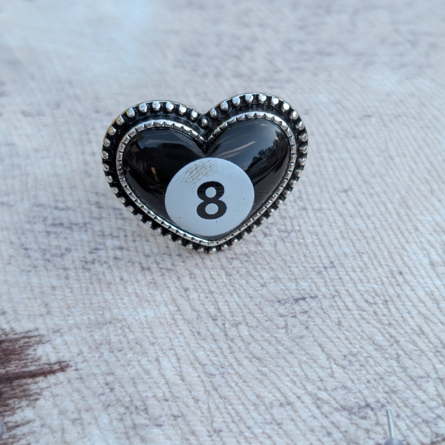 Eight Ball Heart Ring