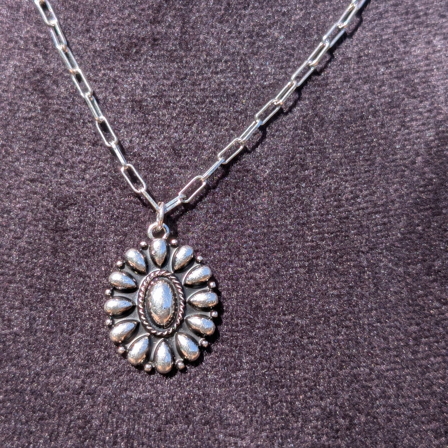 Silver Concho Necklace