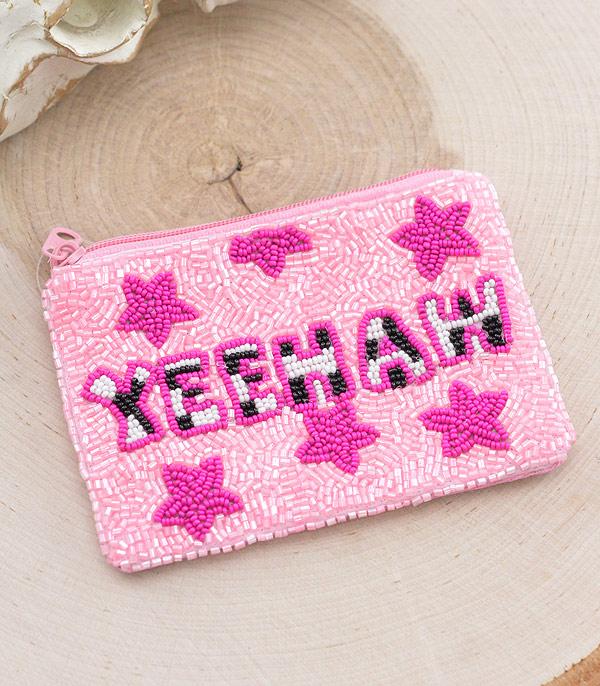 Pink Yeehaw Seeded Coin Purse