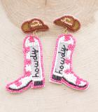 Fuschia Howdy Boot Earrings