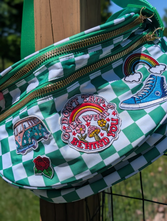 Green Checkerboard Bum Bag