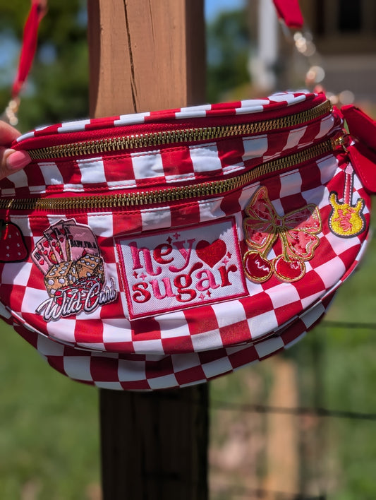Hey sugar Red Checkerboard Bum Bag