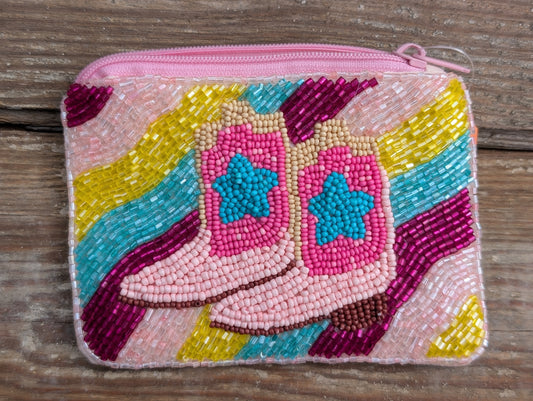 Pink Cowgirl Boots Coin purse