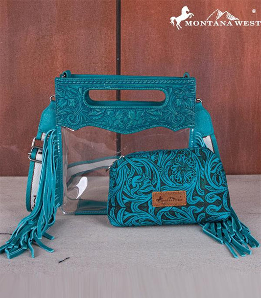 Wrangler Teal Tooled Purse
