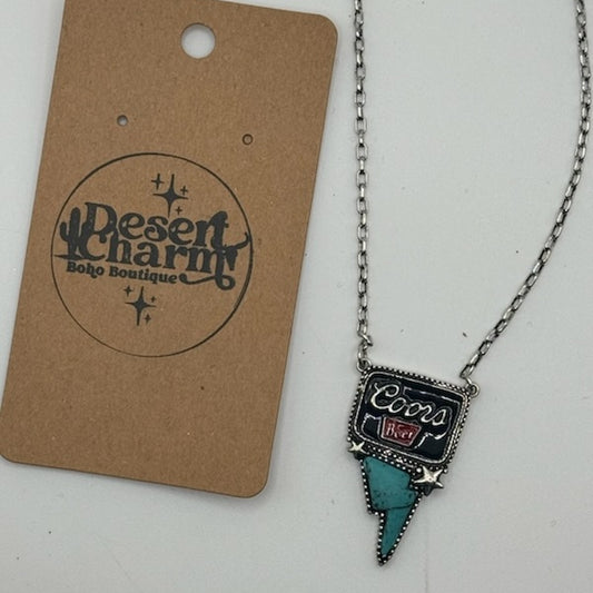 Coors Lightning Bolt Necklace