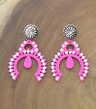 Fuschia Squash Blossom Earrings