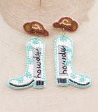 Turqouise Boot Seaded Earrings