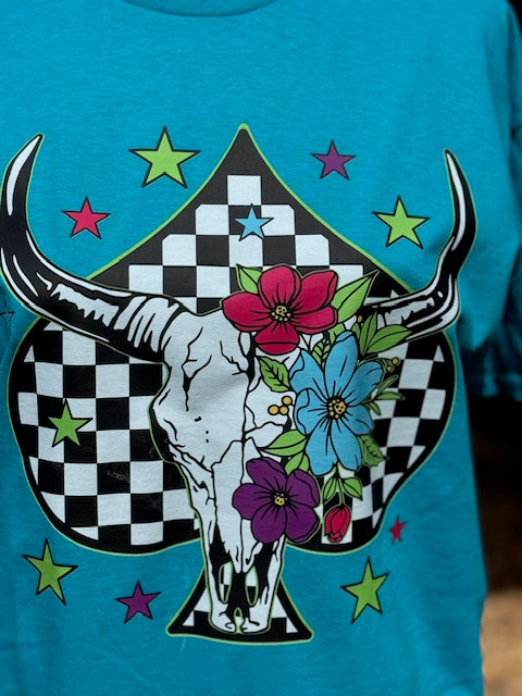 Checker Spade Longhorn Shirt