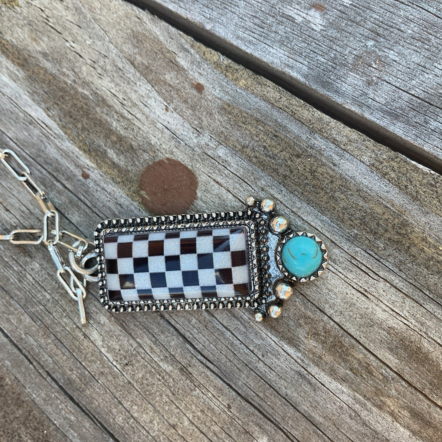 Rectangle Checkerboard Necklace