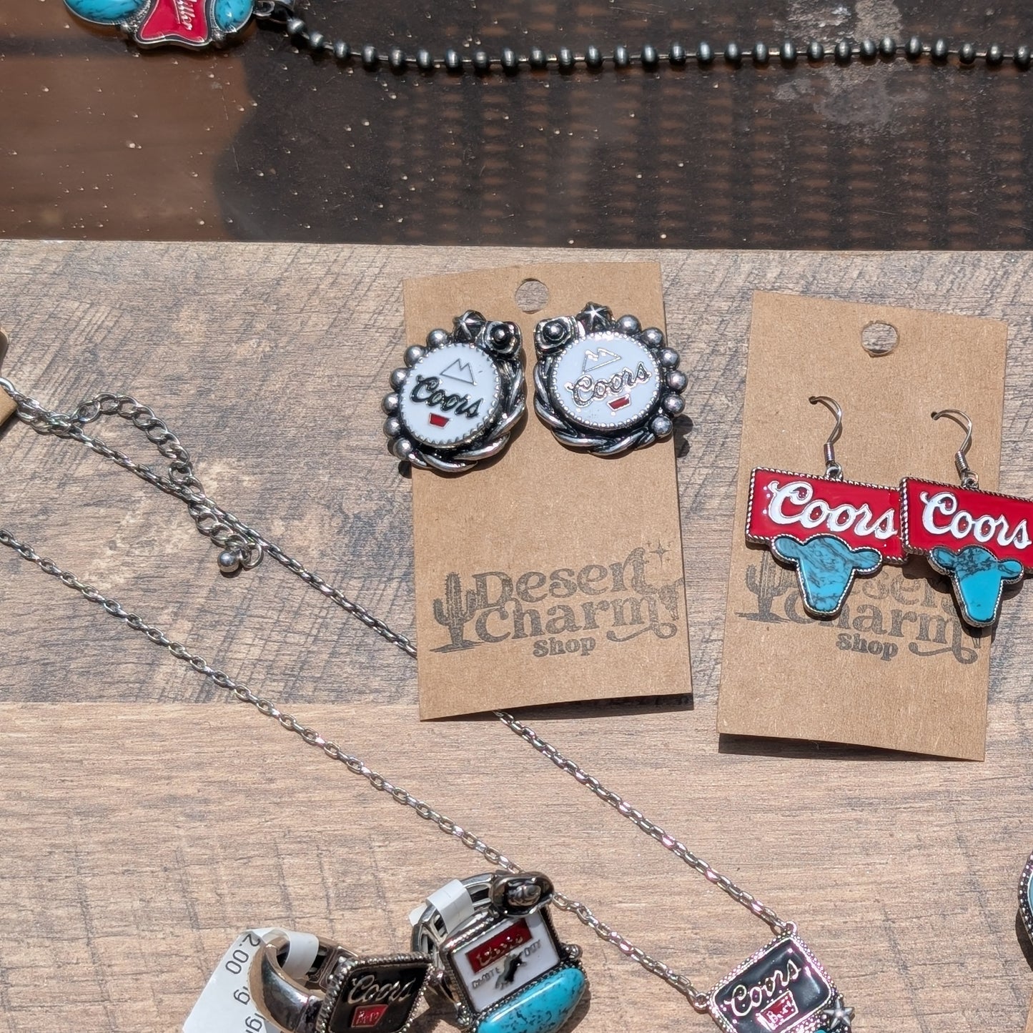 Coors Rodeo Button Earrings