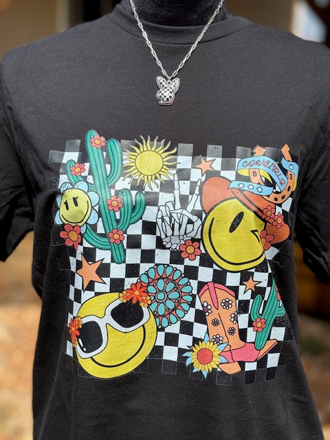 Western Smiley Face Graphic Tshirt