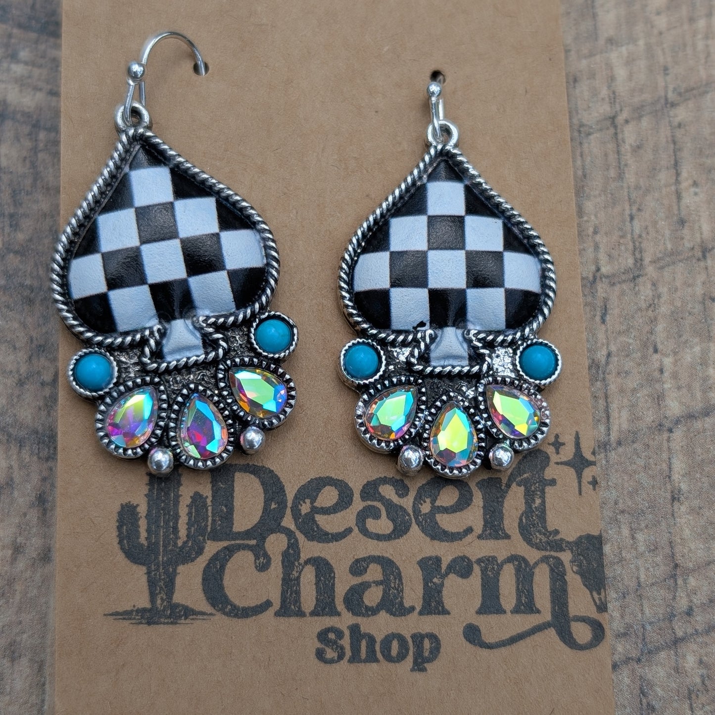 Spade Checkerboard Earrings