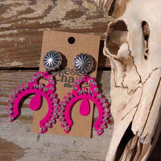 Pink Squash Blossom Earrings
