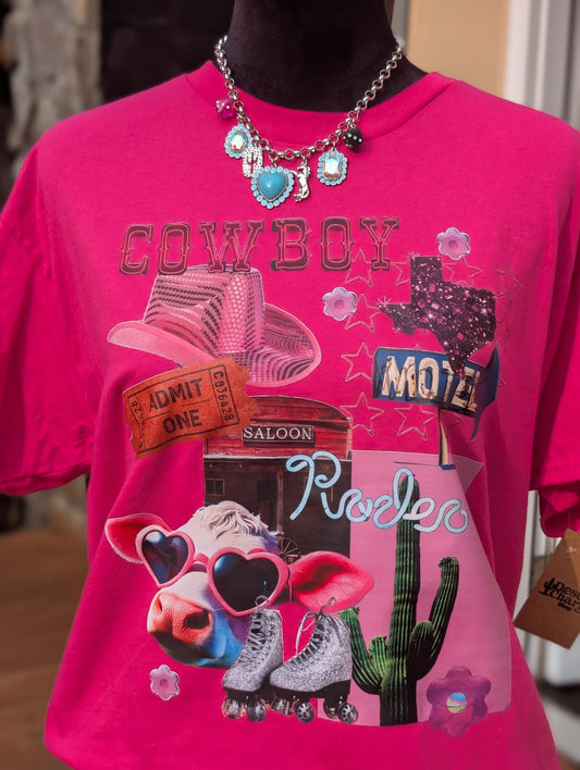 Pink Cowboy Motel Graphic Tee