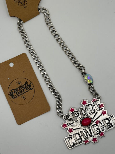 Pink Space Cowgirl Necklace