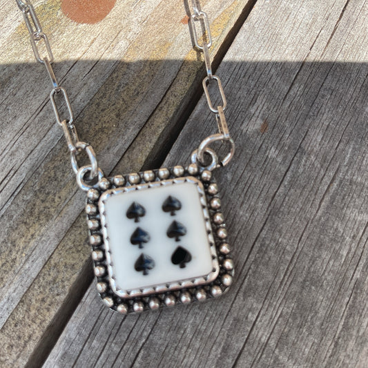White Dice Necklace