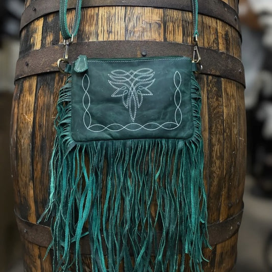 Bootstitch Teal Fringe Purse