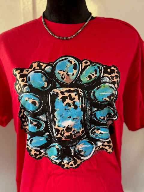 Leopard Turquoise Concho
