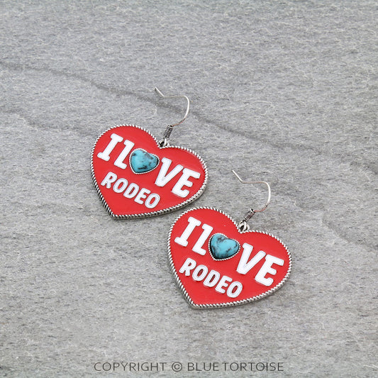 I Love Rodeo Pink Earrings
