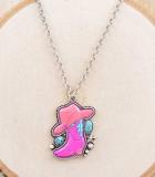 Pink Hat and Boot Necklace