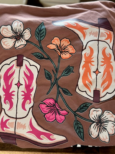 Flower Boots Graphic Tshirt