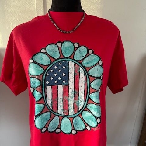 America Flag Concho Graphic Tee