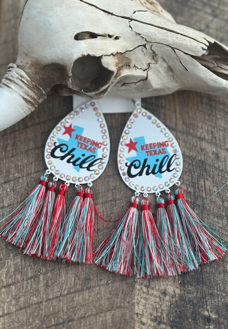 Keep Texas Chill Tassel Earrings