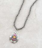Silver Aztec Beaded necklace