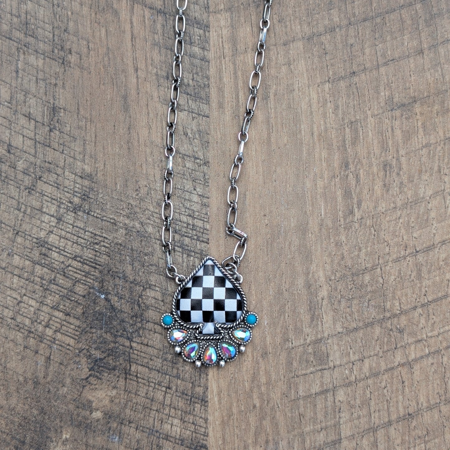 Spade Checkerboard Necklace