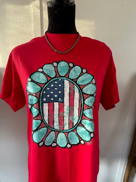 American Flag Concho Graphic T