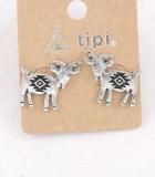 Silver Goat Earrings