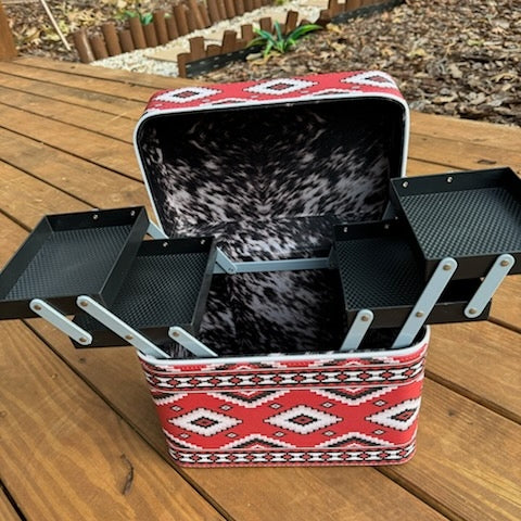 Red Aztec Train Case