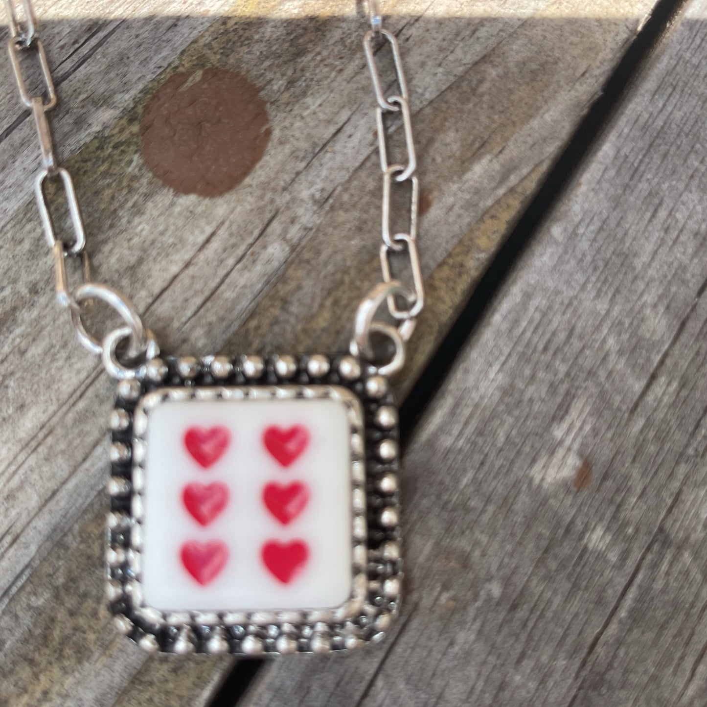 Red Heart Dice Necklace