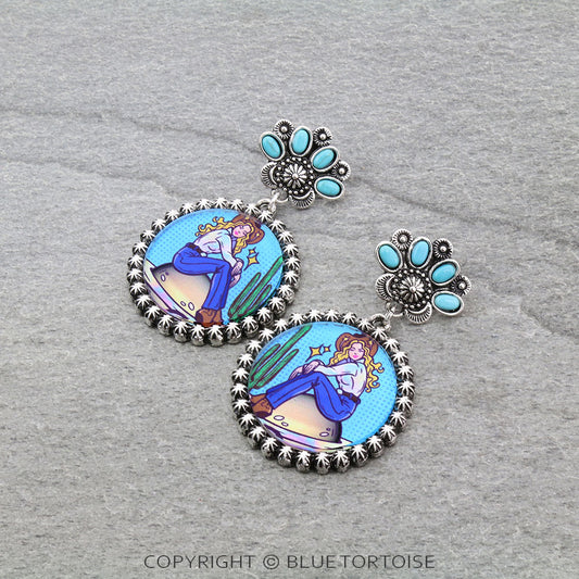 Cosmic Cowgirl Blue Bubble Earrings