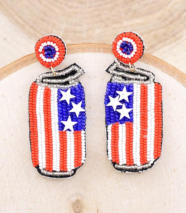 Beer Can Seeded Earrings