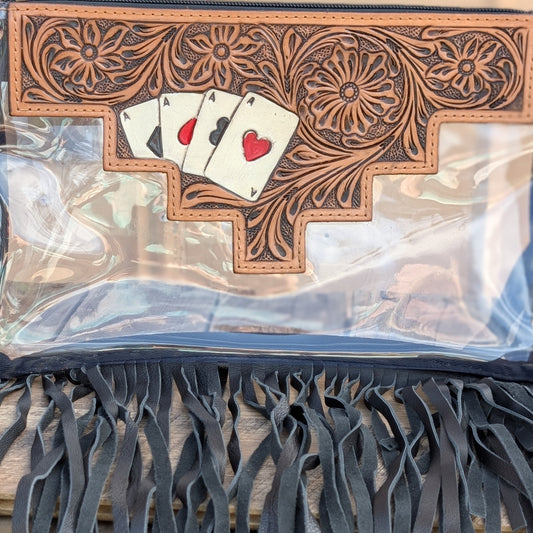 Aces Brown Crossbody Fringe Purse
