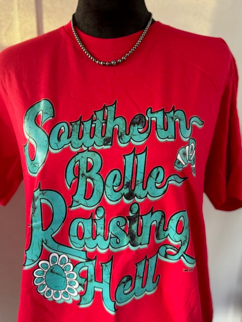 Southern Belle Raising Hell Graphic T Shirt