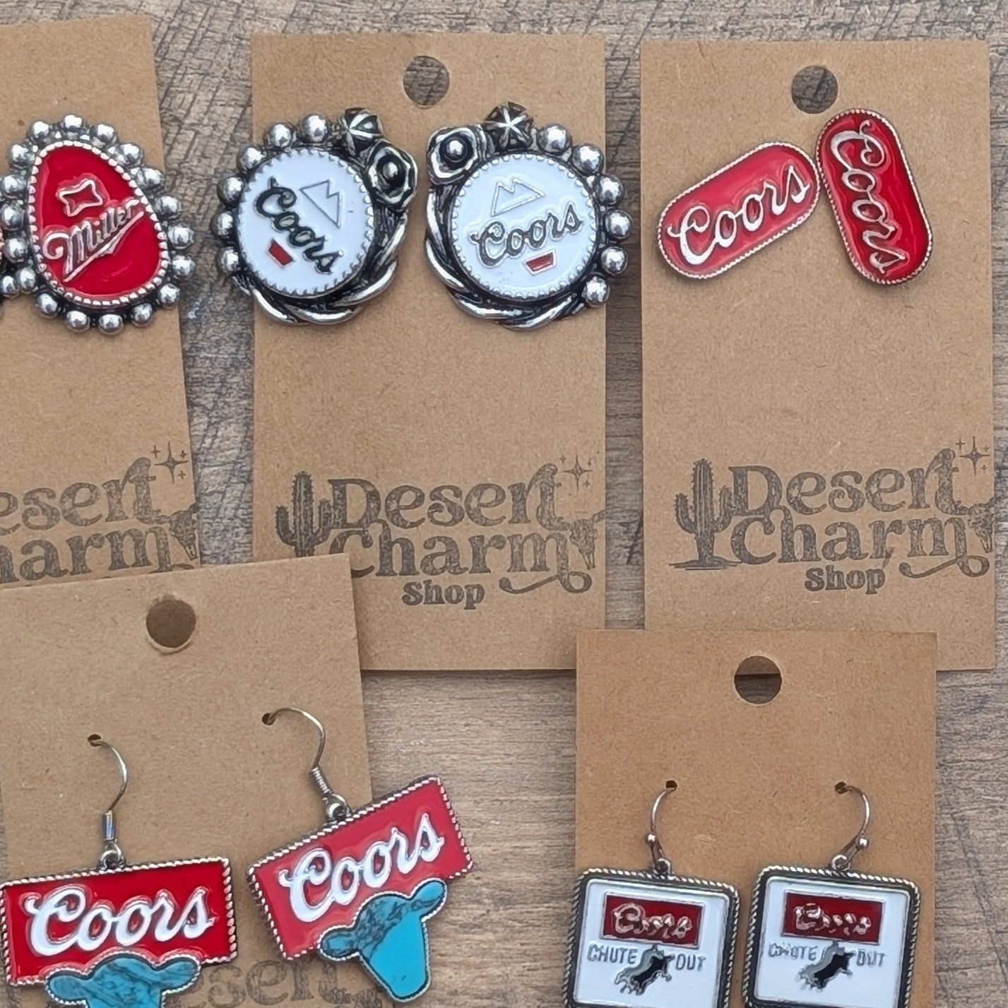 Coors Rodeo Earrings Large White