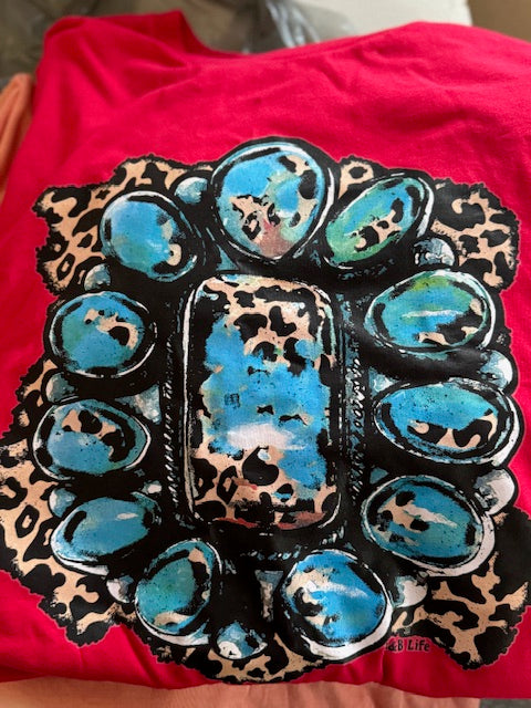 Leopard Turquoise Concho