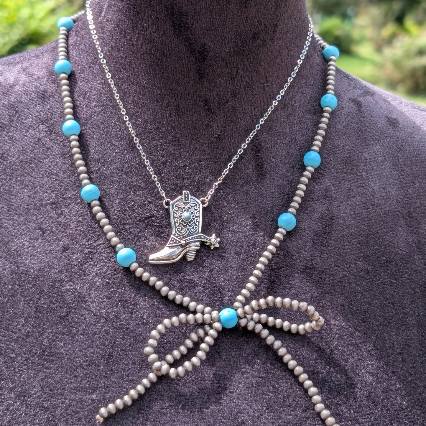 Bow And Boot Double Necklace