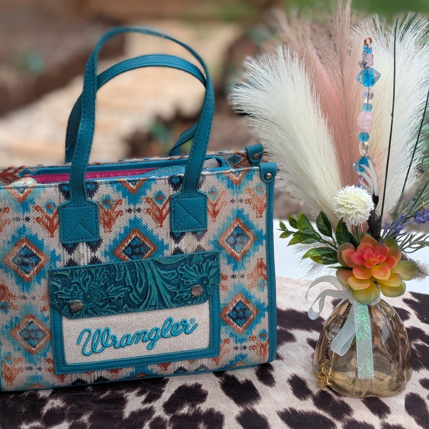 Wrangler Teal Aztec Purse
